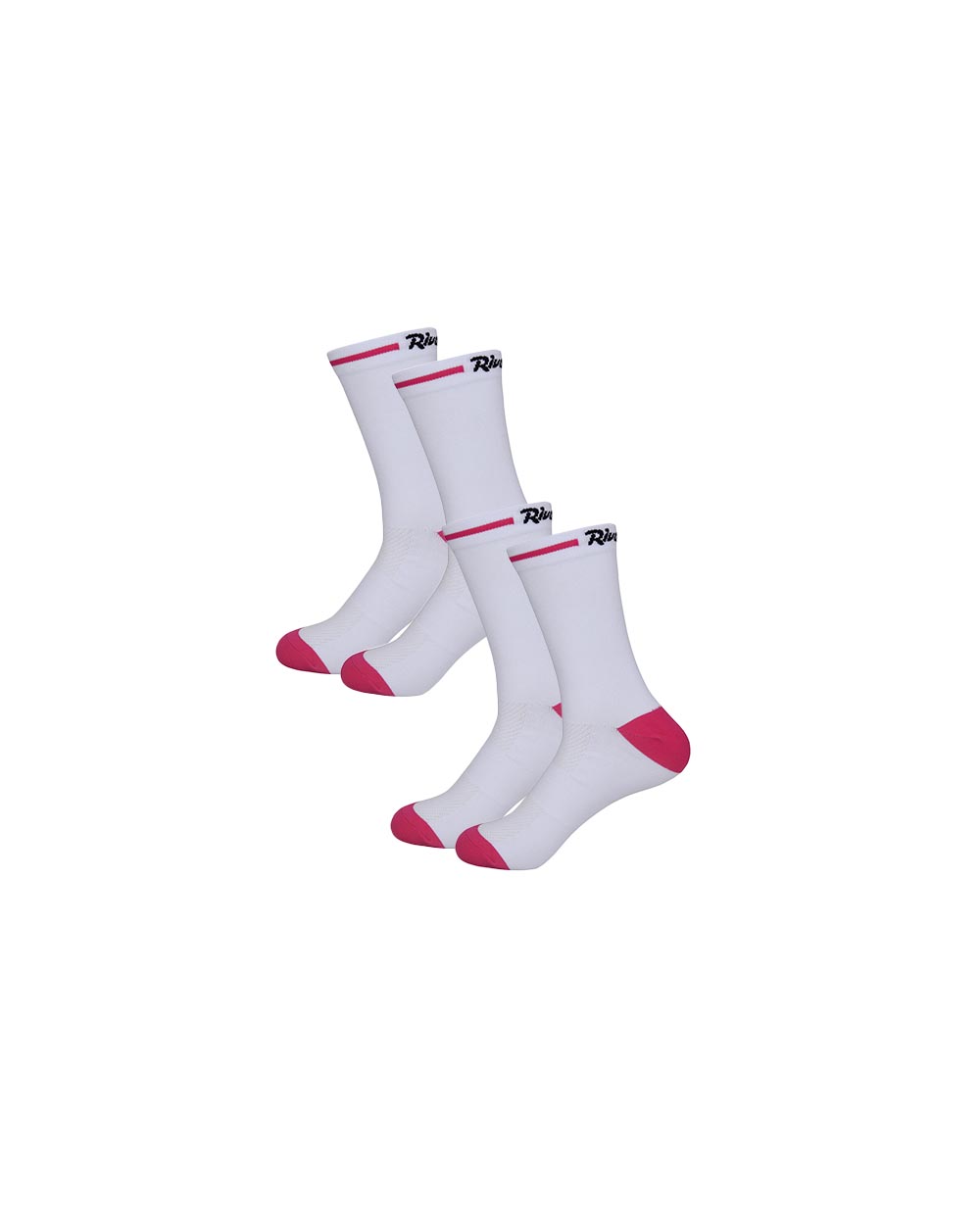 RIVANELLE Cyklistické ponožky klasické - COMPETE 2PAK - biela/ružová