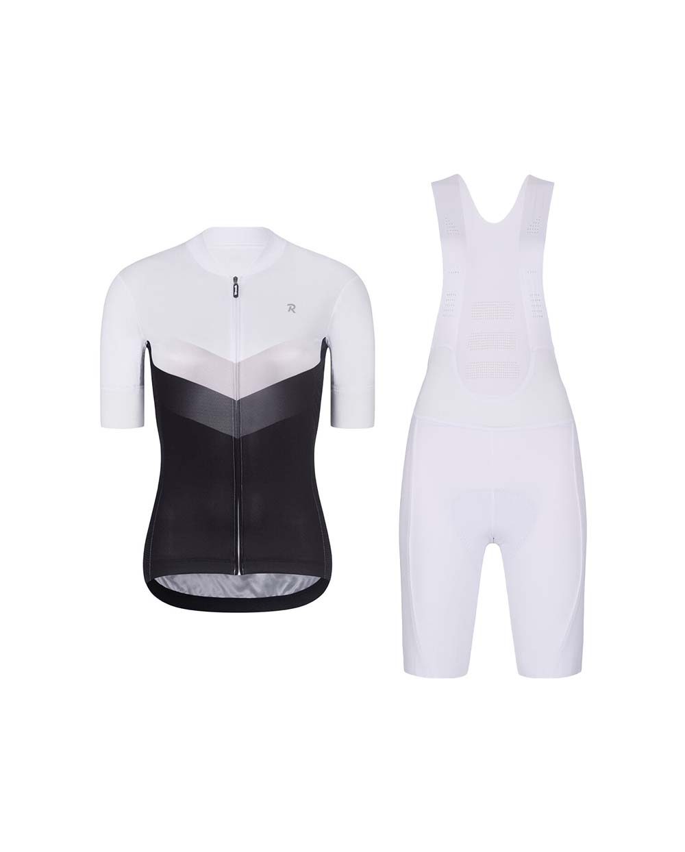 RIVANELLE BY HOLOKOLO Cyklistický krátky dres a krátke nohavice - ARROW II - biela/čierna