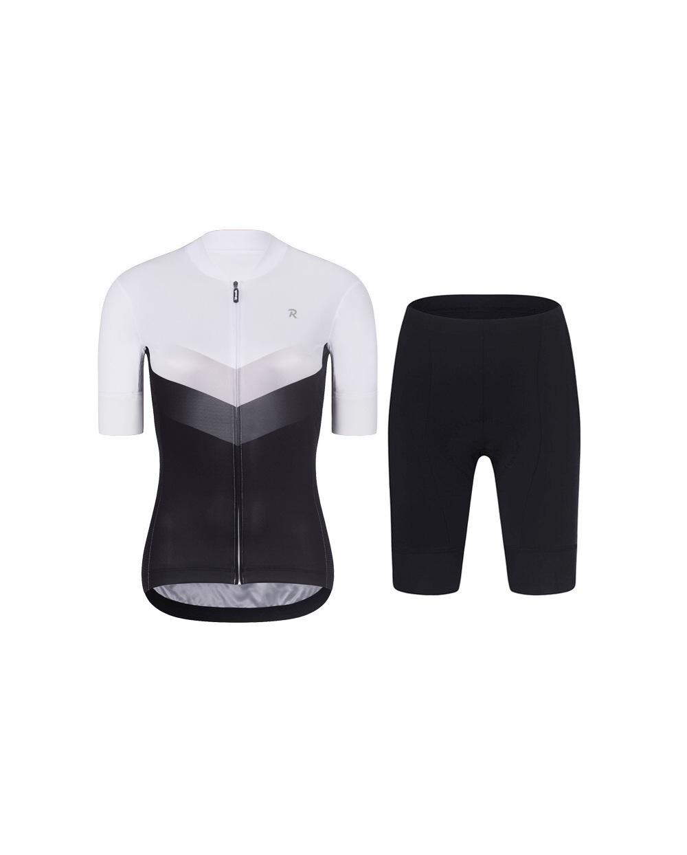 RIVANELLE BY HOLOKOLO Cyklistický krátky dres a krátke nohavice - ARROW II - biela/čierna