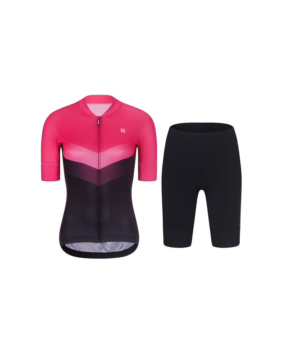 RIVANELLE BY HOLOKOLO Cyklistický krátky dres a krátke nohavice - ARROW II - čierna/ružová