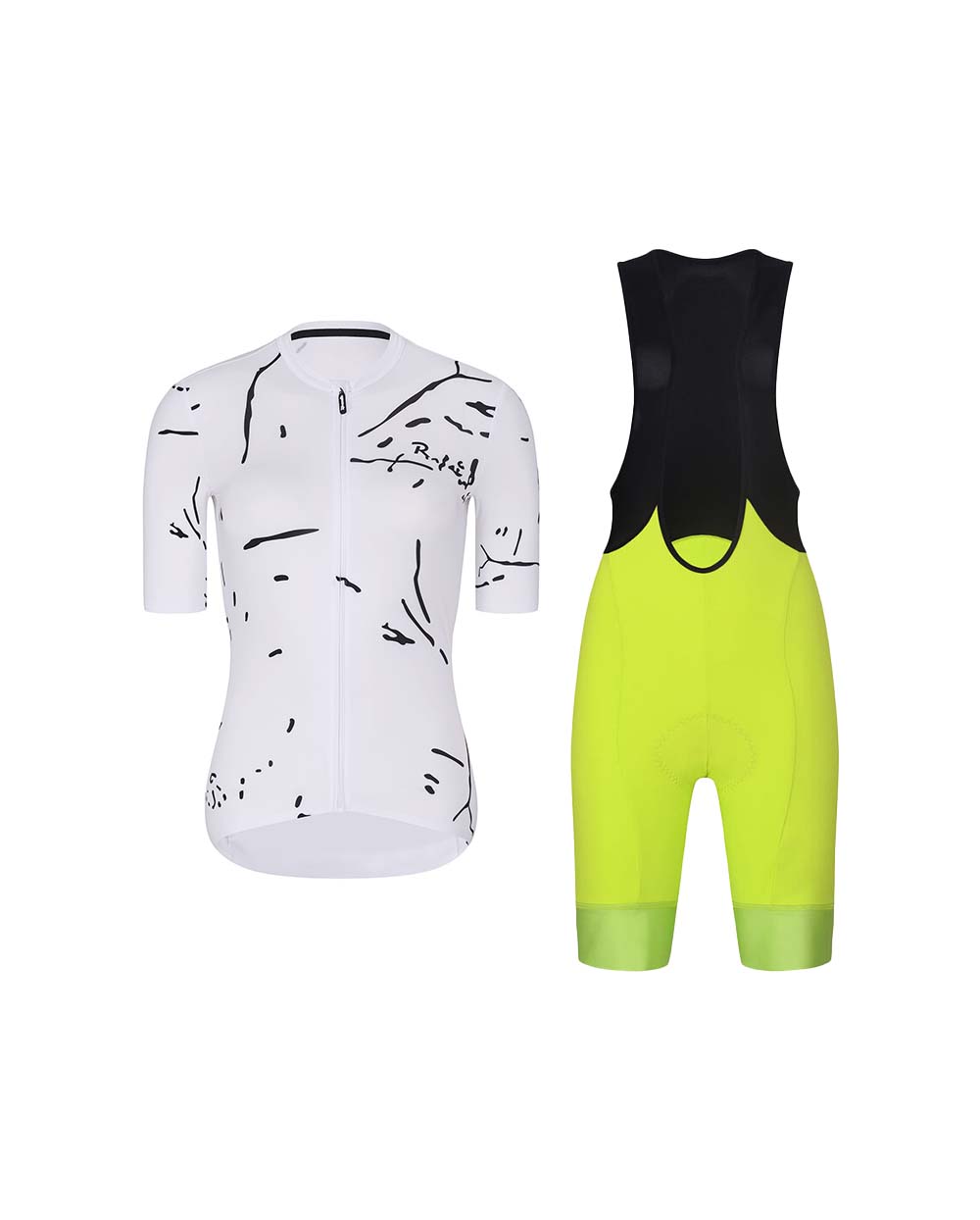 RIVANELLE BY HOLOKOLO Cyklistický krátky dres a krátke nohavice - PASSION - biela/žltá/čierna