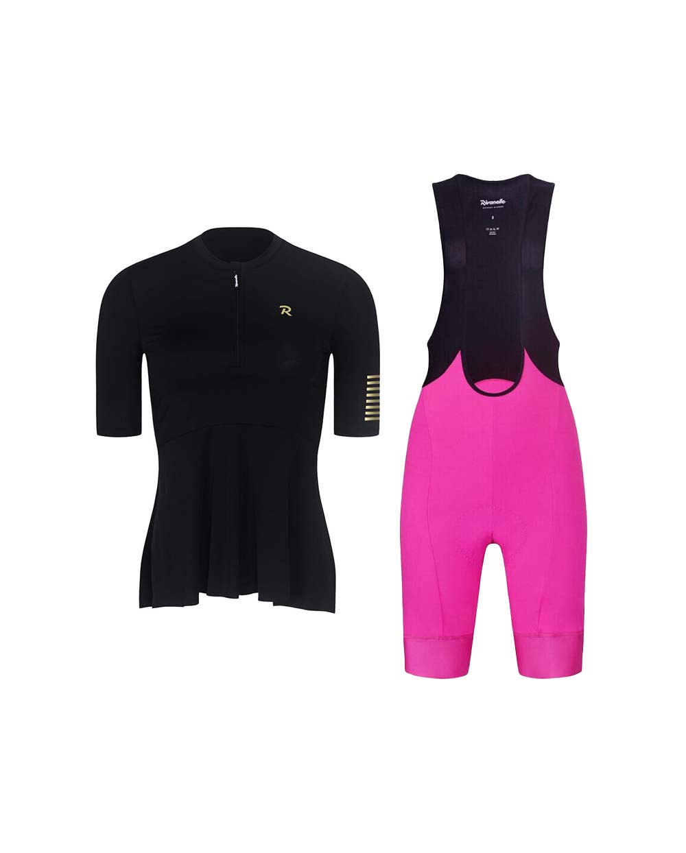 RIVANELLE BY HOLOKOLO Cyklistický krátky dres a krátke nohavice - GRACE - čierna/ružová