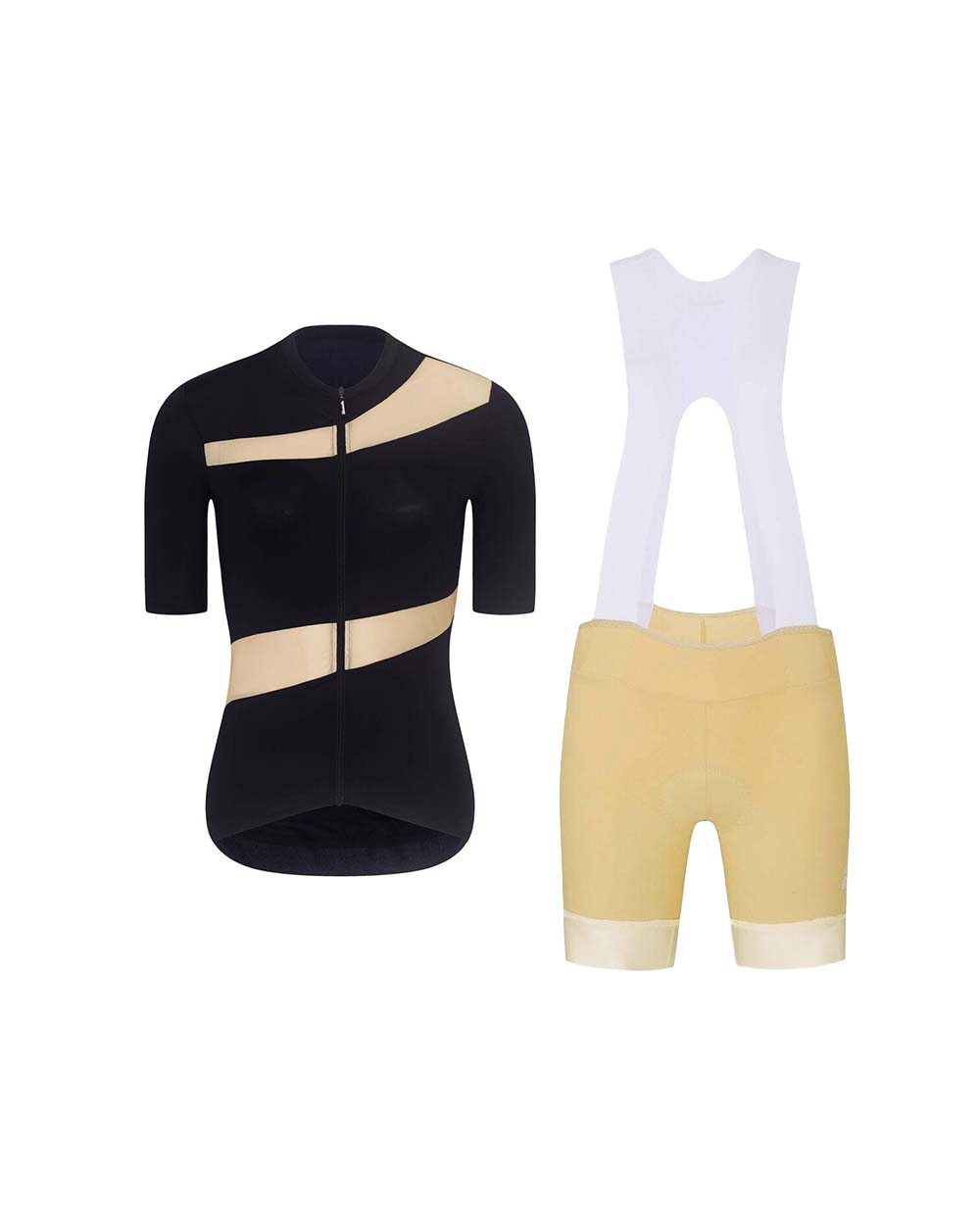 RIVANELLE BY HOLOKOLO Cyklistický krátky dres a krátke nohavice - GLAMOR - béžová/čierna
