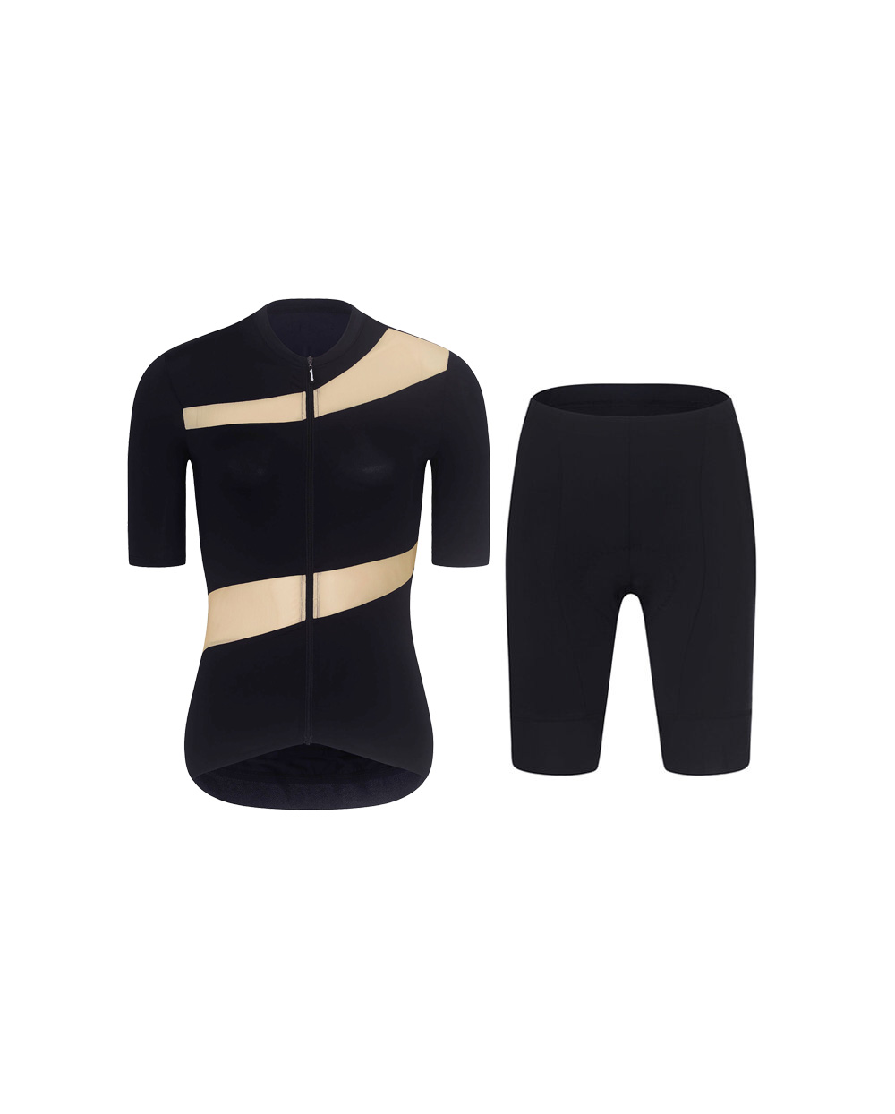 RIVANELLE BY HOLOKOLO Cyklistický krátky dres a krátke nohavice - GLAMOR - béžová/čierna