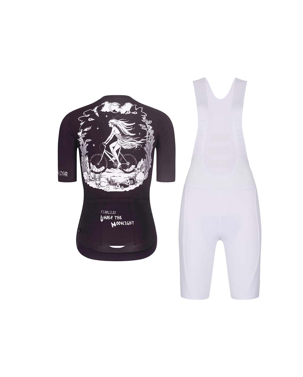 RIVANELLE BY HOLOKOLO Cyklistický krátky dres a krátke nohavice - MOONLIGHT - čierna/biela