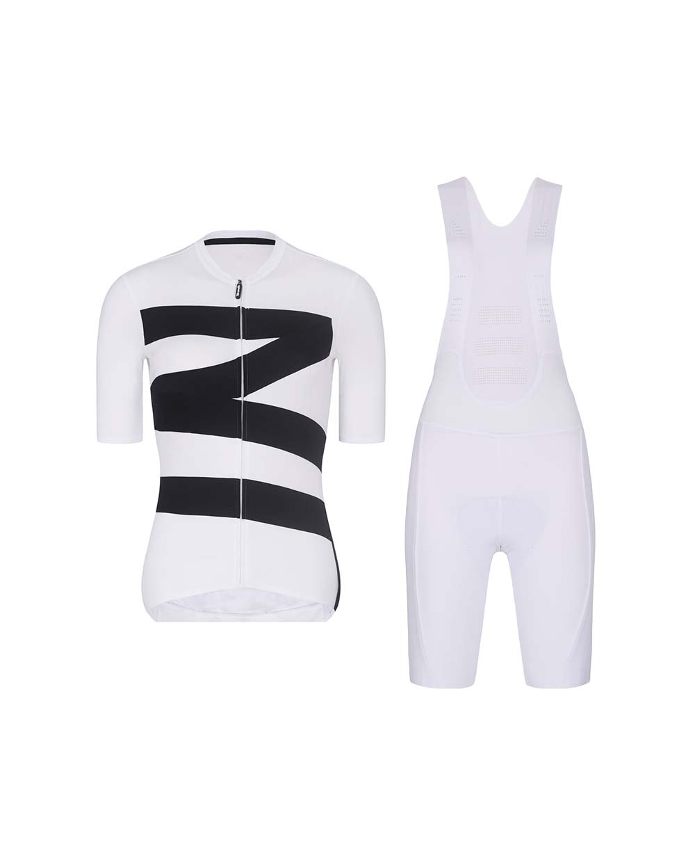 RIVANELLE BY HOLOKOLO Cyklistický krátky dres a krátke nohavice - MISSVELOAIRE - biela/čierna