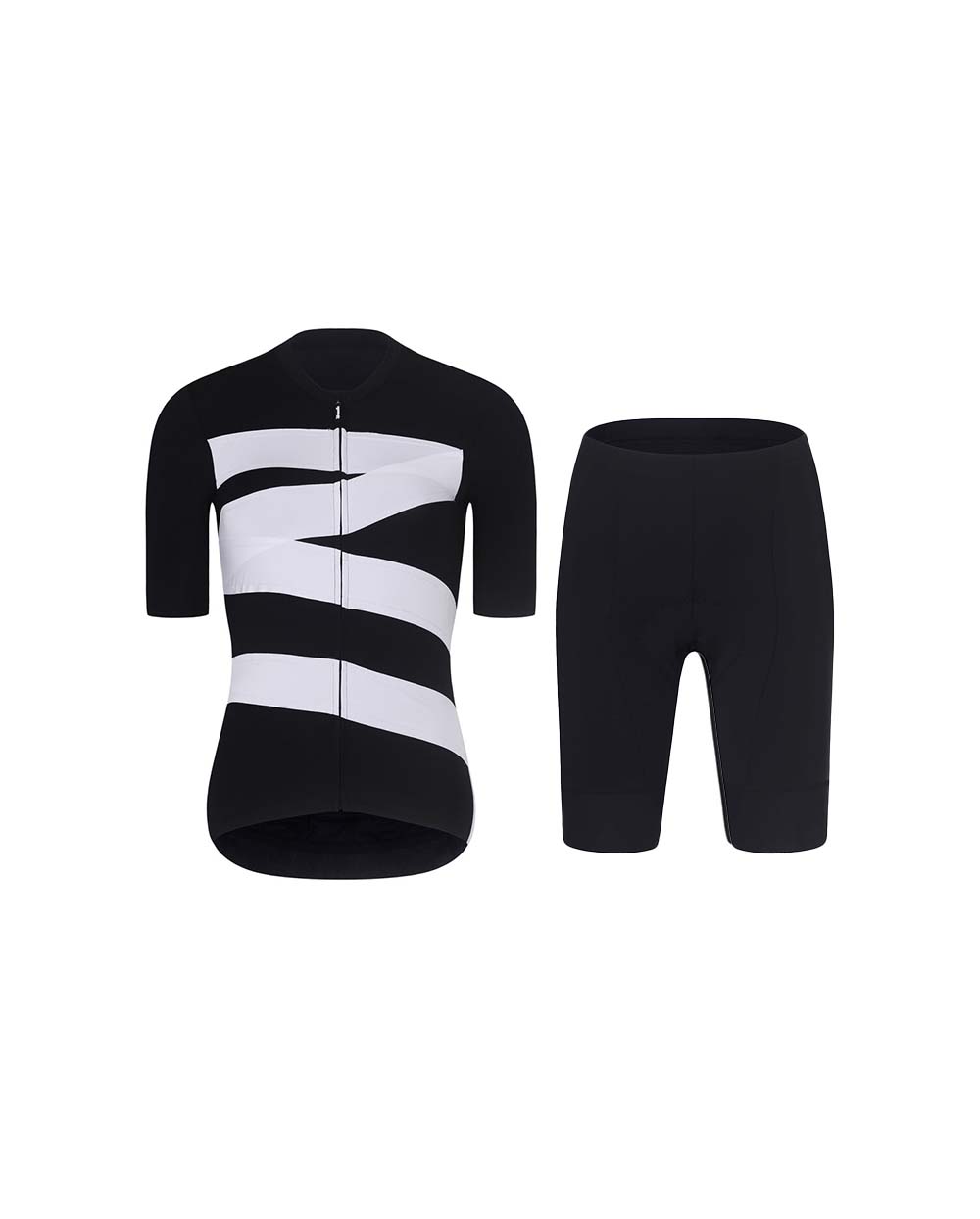 RIVANELLE BY HOLOKOLO Cyklistický krátky dres a krátke nohavice - MISSVELOAIRE - biela/čierna