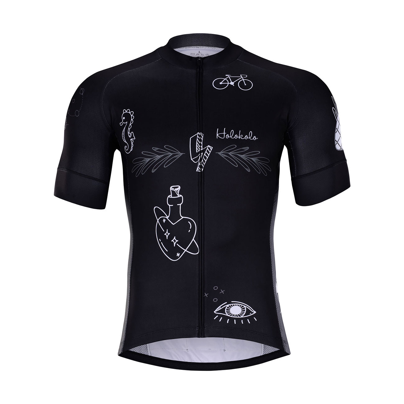 
                HOLOKOLO Cyklistický dres s krátkym rukávom - BLACK OUT - biela/čierna
            