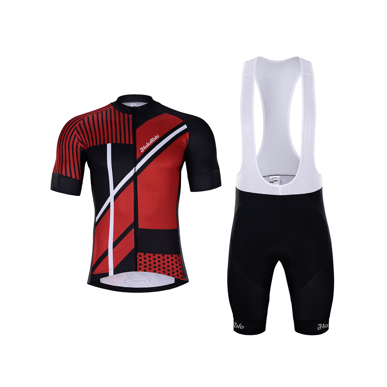 
                HOLOKOLO Cyklistický krátky dres a krátke nohavice - TRACE - čierna/červená
            