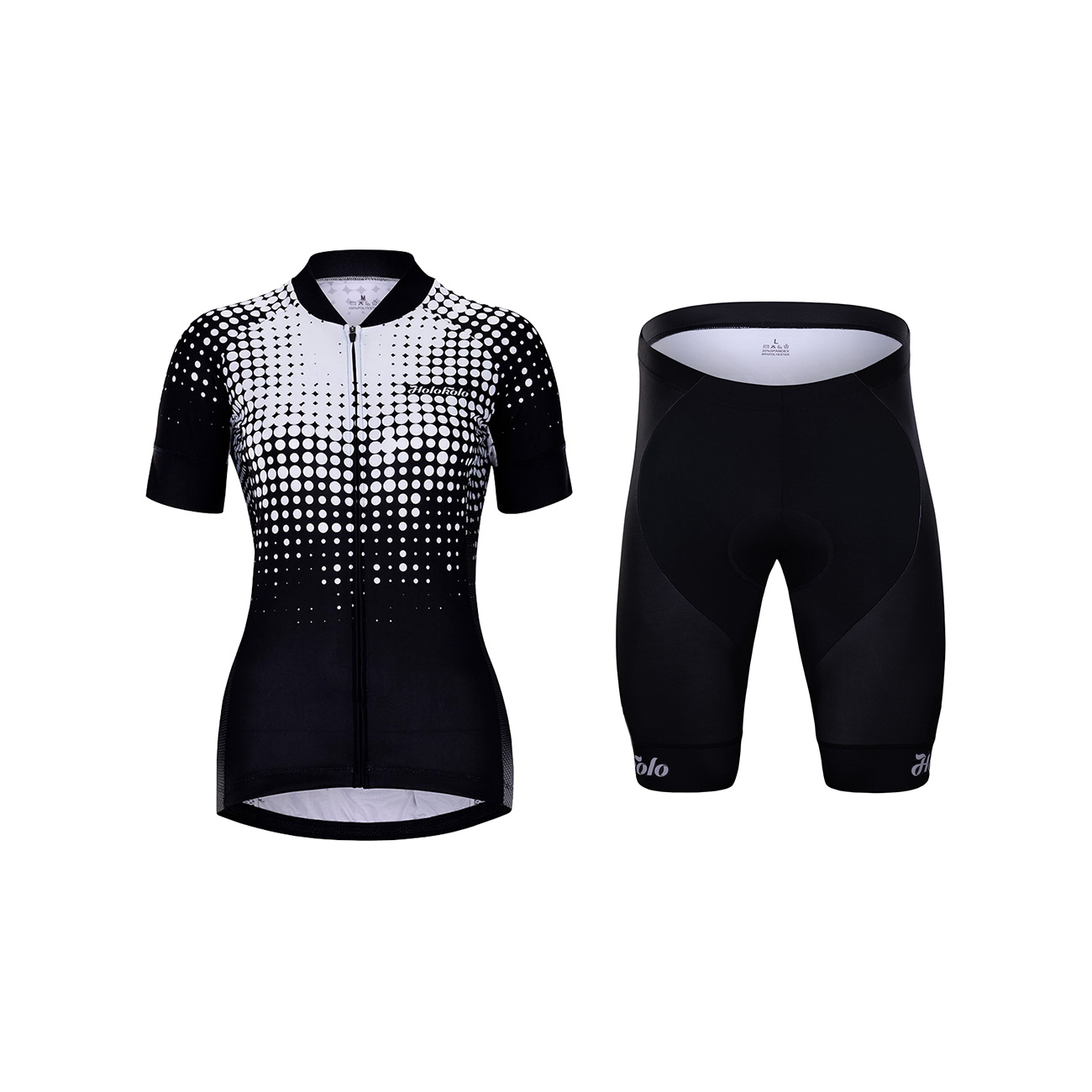 
                HOLOKOLO Cyklistický krátky dres a krátke nohavice - FROSTED LADY - biela/čierna
            
