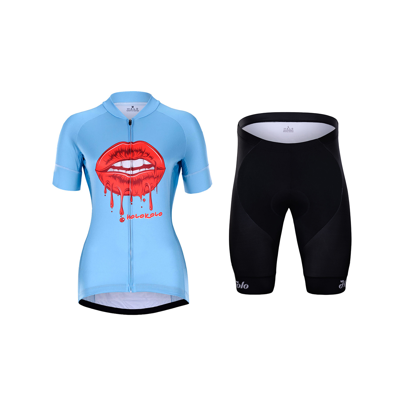 
                HOLOKOLO Cyklistický krátky dres a krátke nohavice - CASSIS LADY - čierna/svetlo modrá
            