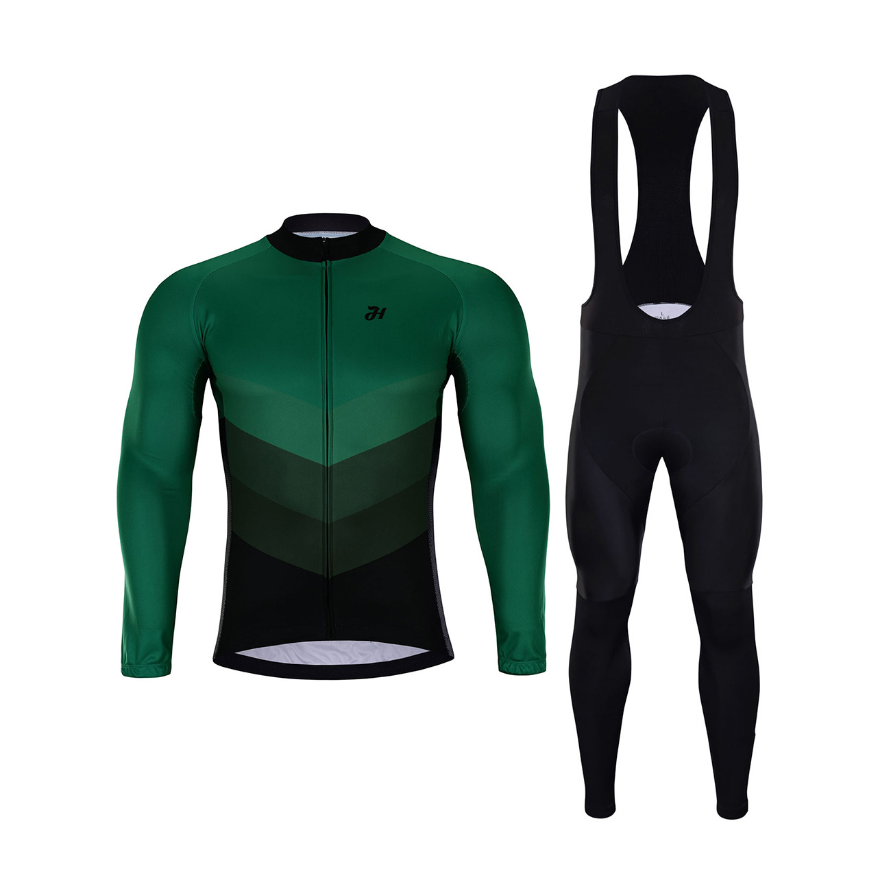 
                HOLOKOLO Cyklistický dlhý dres a nohavice - NEW NEUTRAL SUMMER - zelená/čierna
            