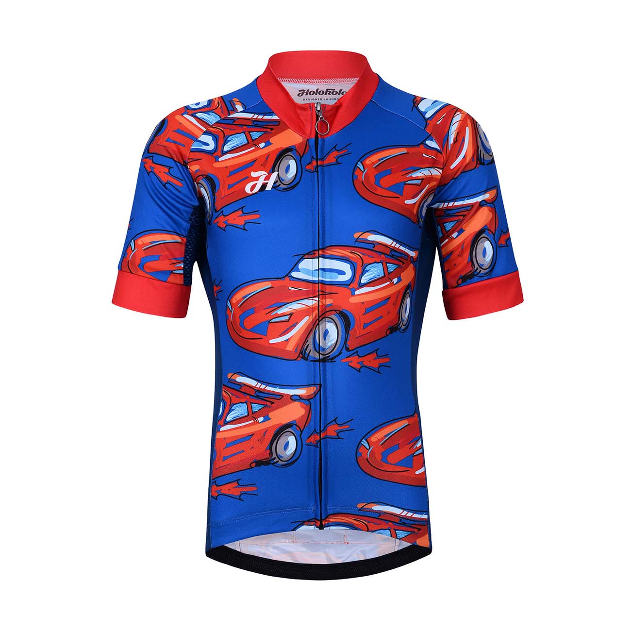
                HOLOKOLO Cyklistický dres s krátkym rukávom - CARS KIDS - modrá/červená XS-125cm
            