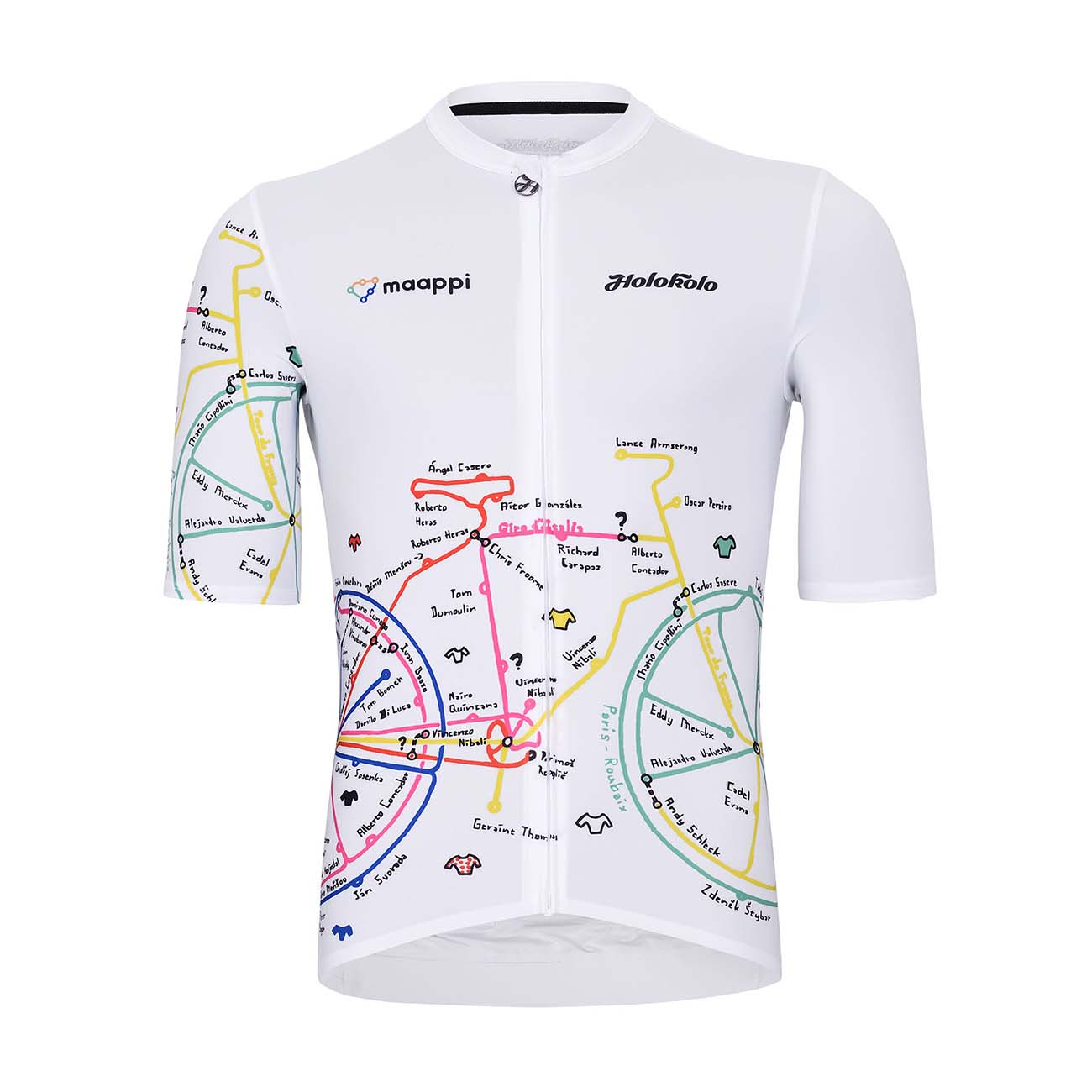 
                HOLOKOLO Cyklistický dres s krátkym rukávom - MAAPPI ELITE - viacfarebná/biela 2XL
            