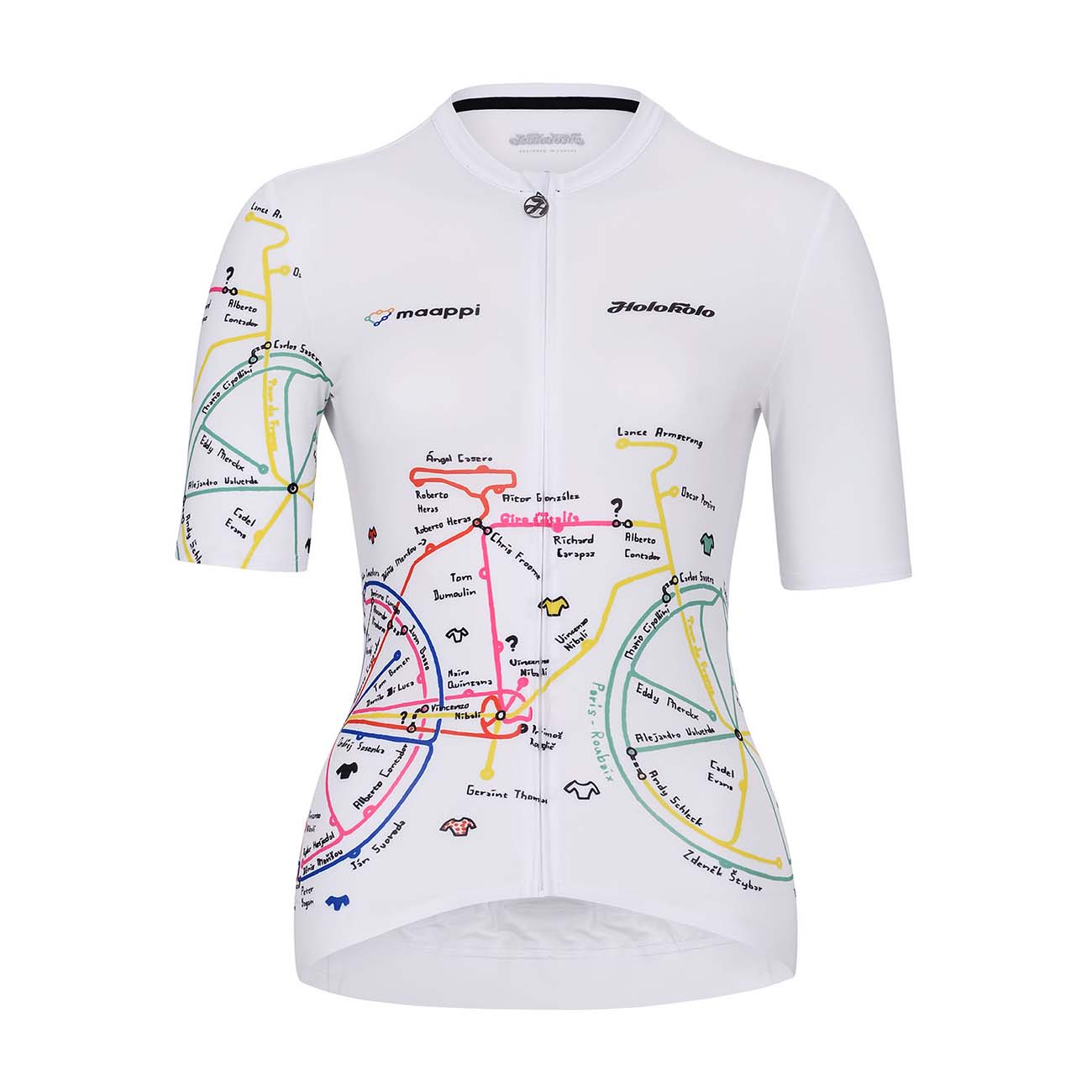 
                HOLOKOLO Cyklistický dres s krátkym rukávom - MAAPPI ELITE LADY - biela/viacfarebná
            