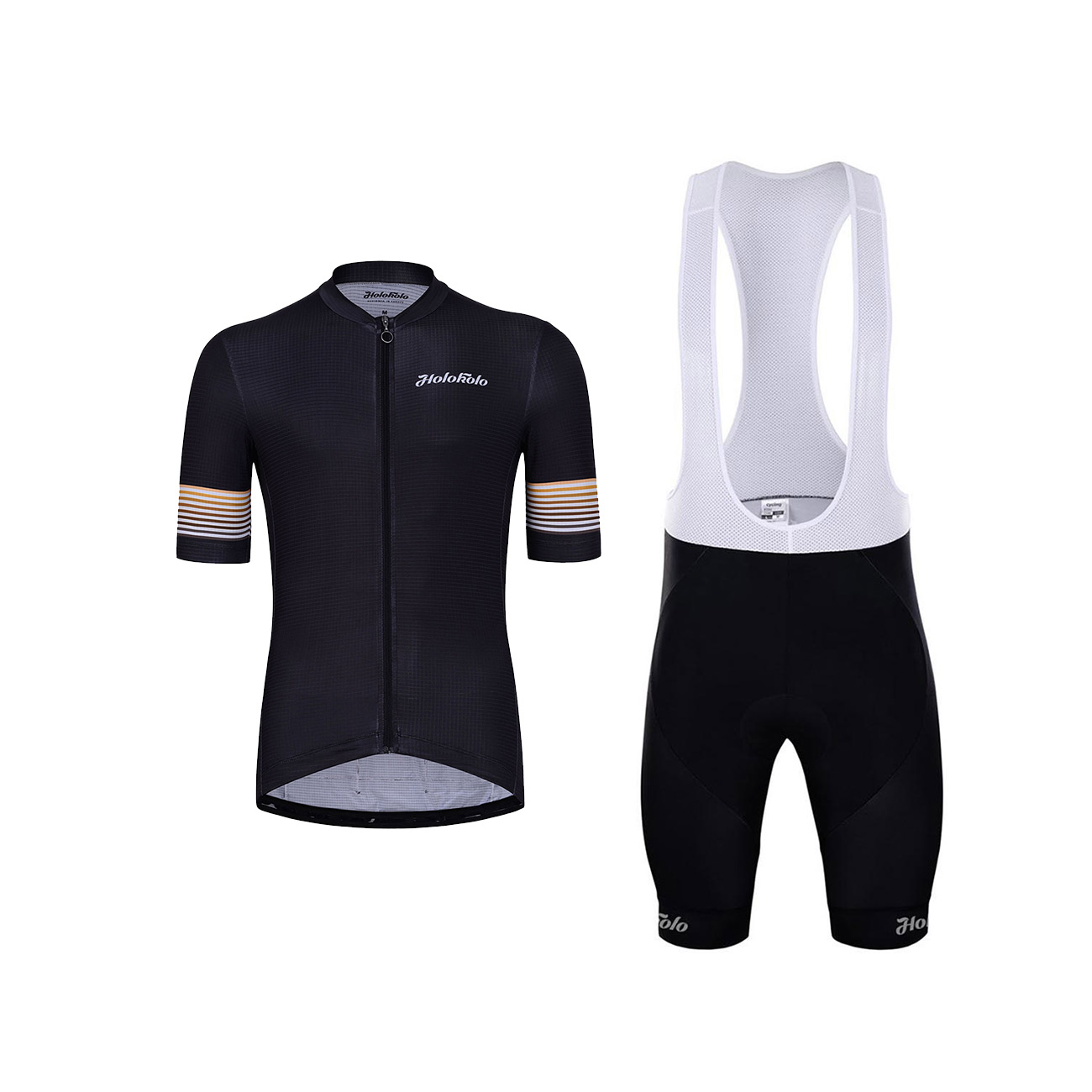 
                HOLOKOLO Cyklistický krátky dres a krátke nohavice - RAINBOW - čierna
            