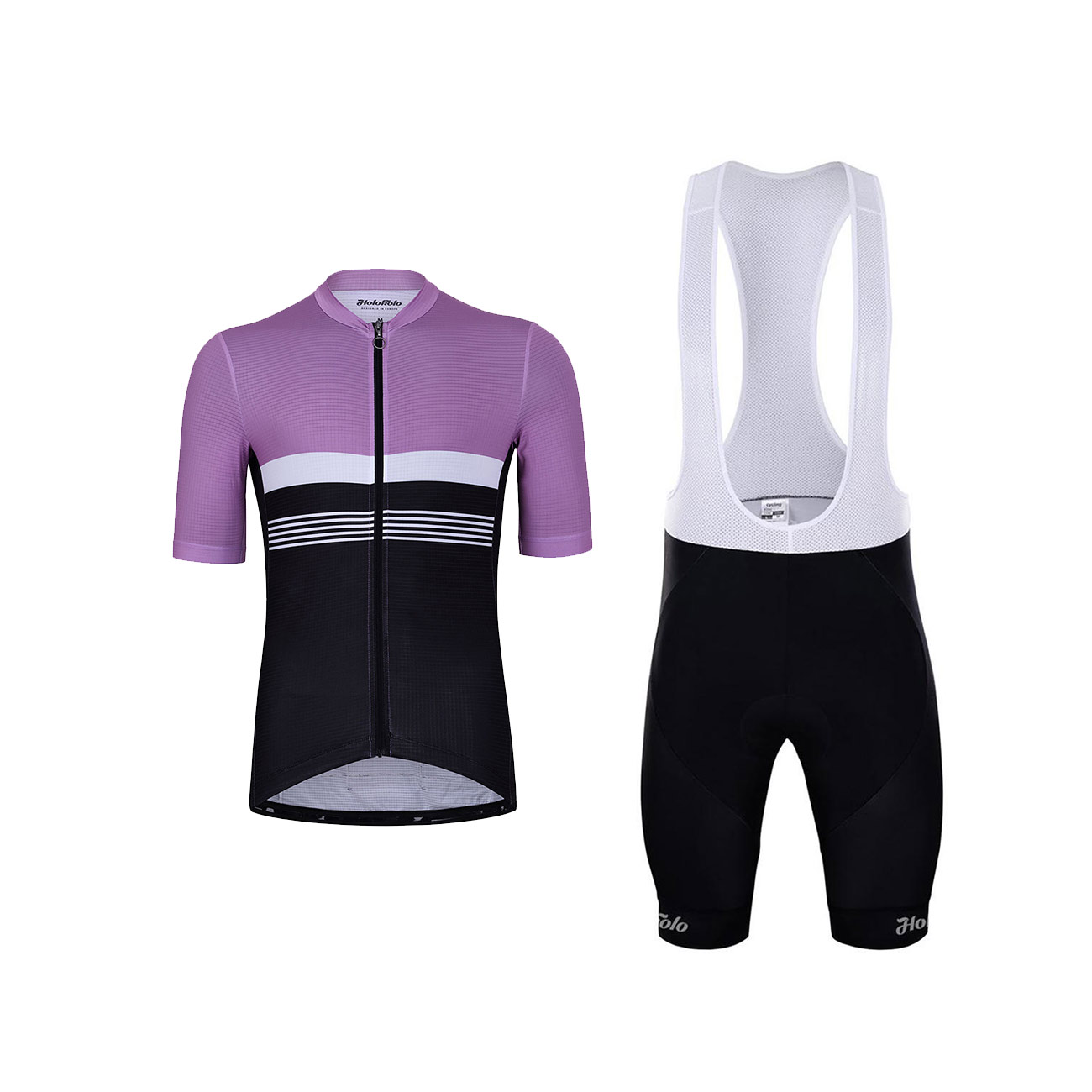 
                HOLOKOLO Cyklistický krátky dres a krátke nohavice - SPORTY - biela/ružová/čierna
            
