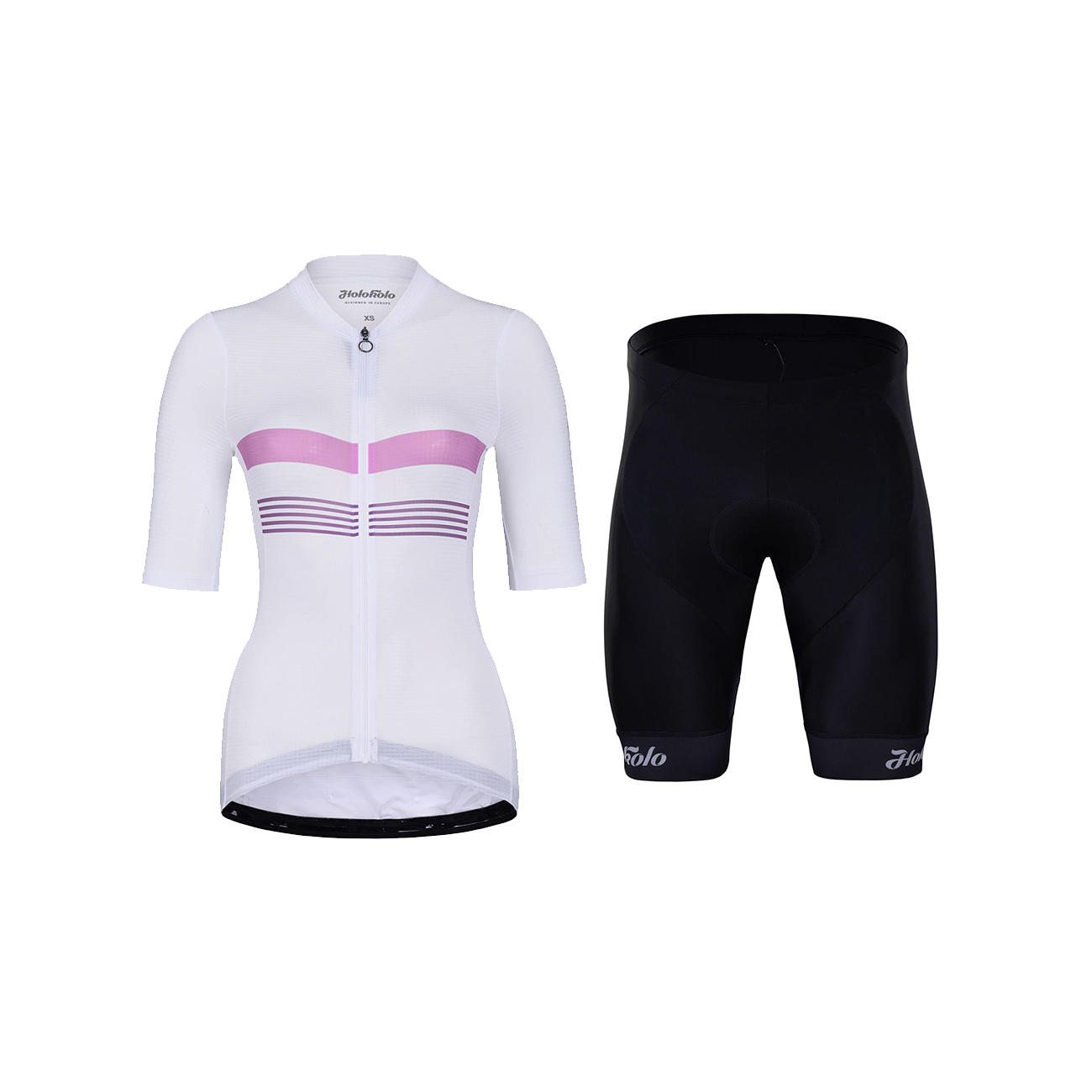 
                HOLOKOLO Cyklistický krátky dres a krátke nohavice - SPORTY LADY - čierna/biela/ružová
            