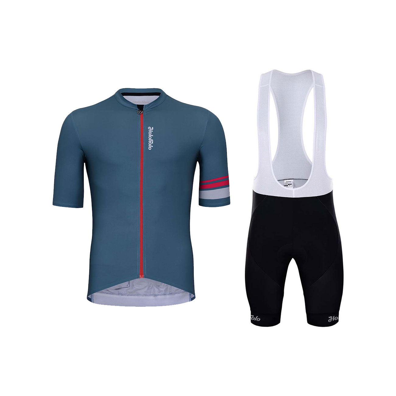 
                HOLOKOLO Cyklistický krátky dres a krátke nohavice - EXCITED ELITE - šedá/čierna
            