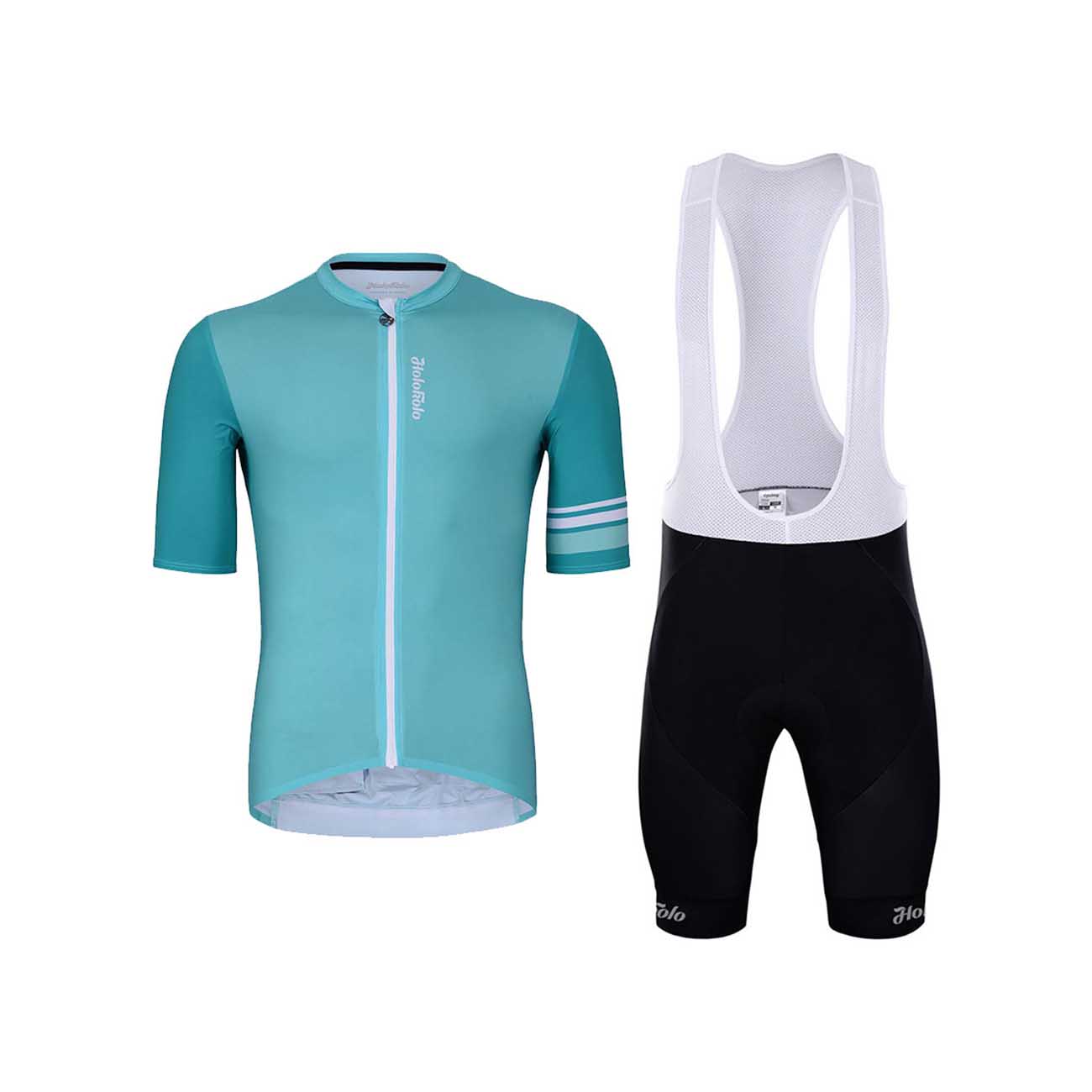 HOLOKOLO Cyklistický krátky dres a krátke nohavice - FRESH ELITE - svetlo modrá/čierna