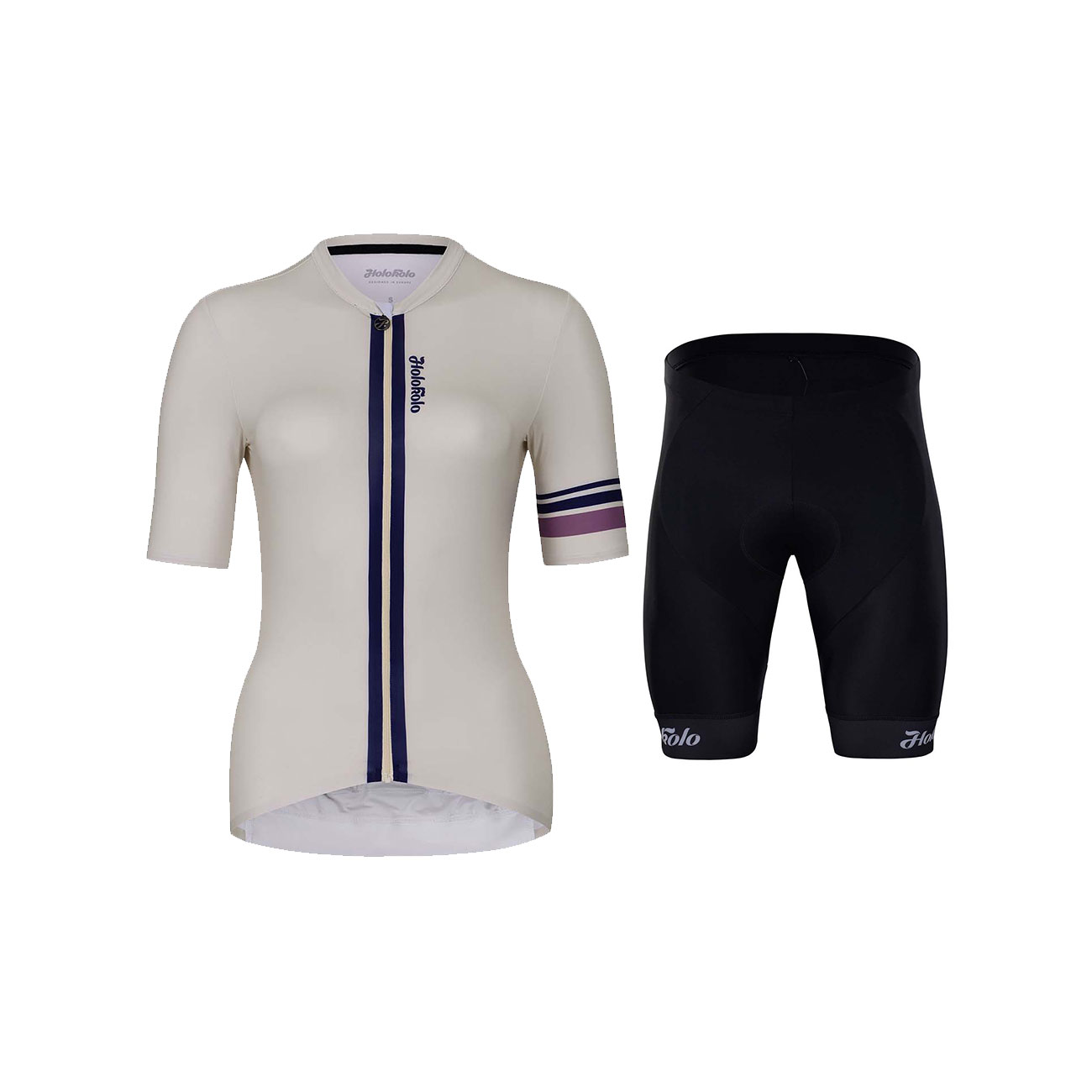 HOLOKOLO Cyklistický krátky dres a krátke nohavice - HONEST ELITE LADY - čierna/béžová