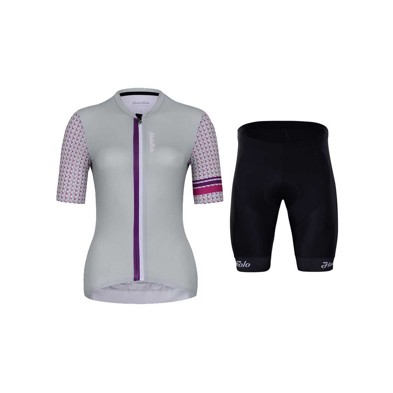 
                HOLOKOLO Cyklistický krátky dres a krátke nohavice - KIND ELITE LADY - šedá/čierna
            