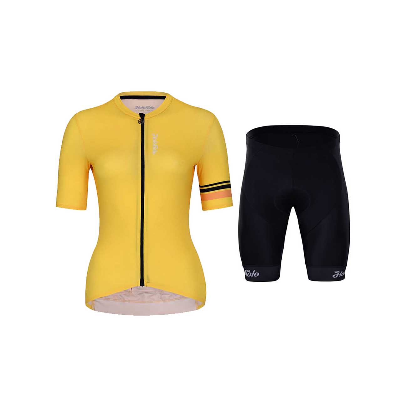 
                HOLOKOLO Cyklistický krátky dres a krátke nohavice - JOLLY ELITE LADY - žltá/čierna
            