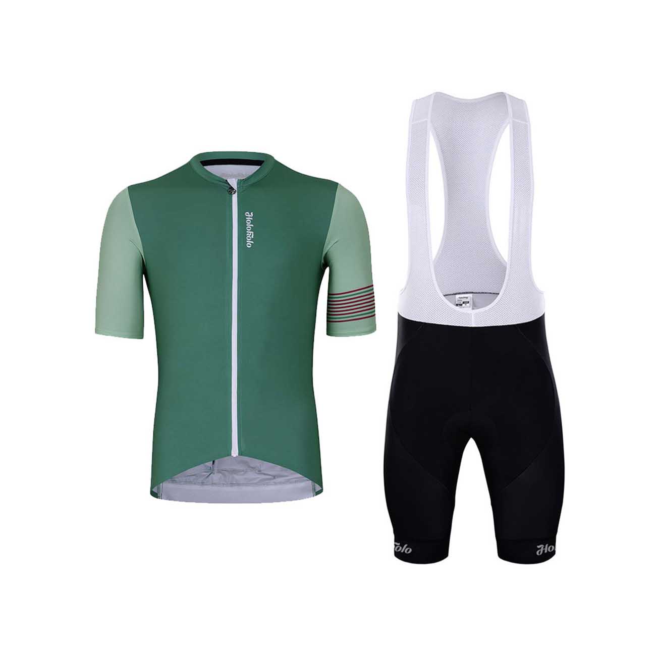 
                HOLOKOLO Cyklistický krátky dres a krátke nohavice - KIND ELITE - zelená/čierna
            