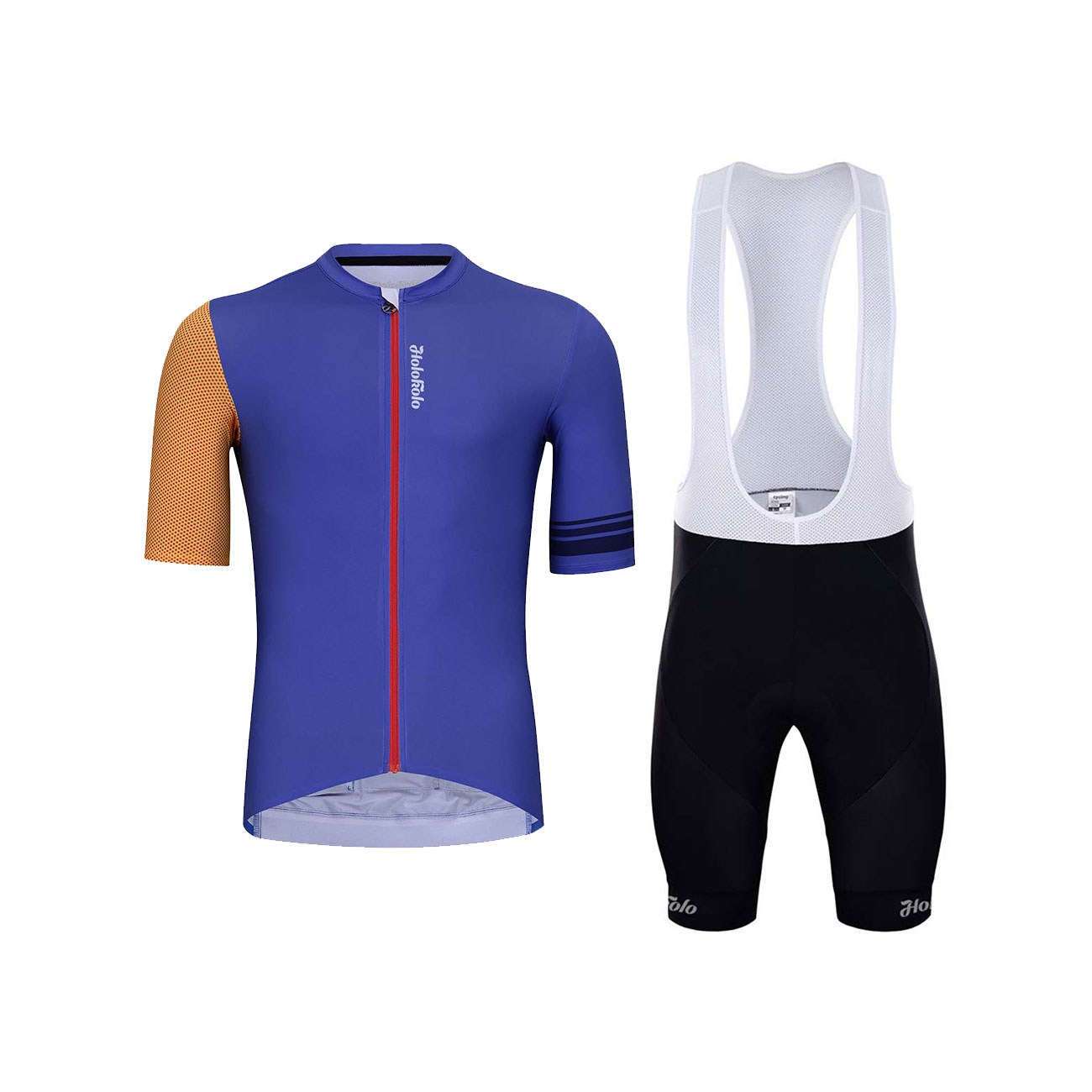 
                HOLOKOLO Cyklistický krátky dres a krátke nohavice - GREAT ELITE - modrá/čierna/oranžová
            