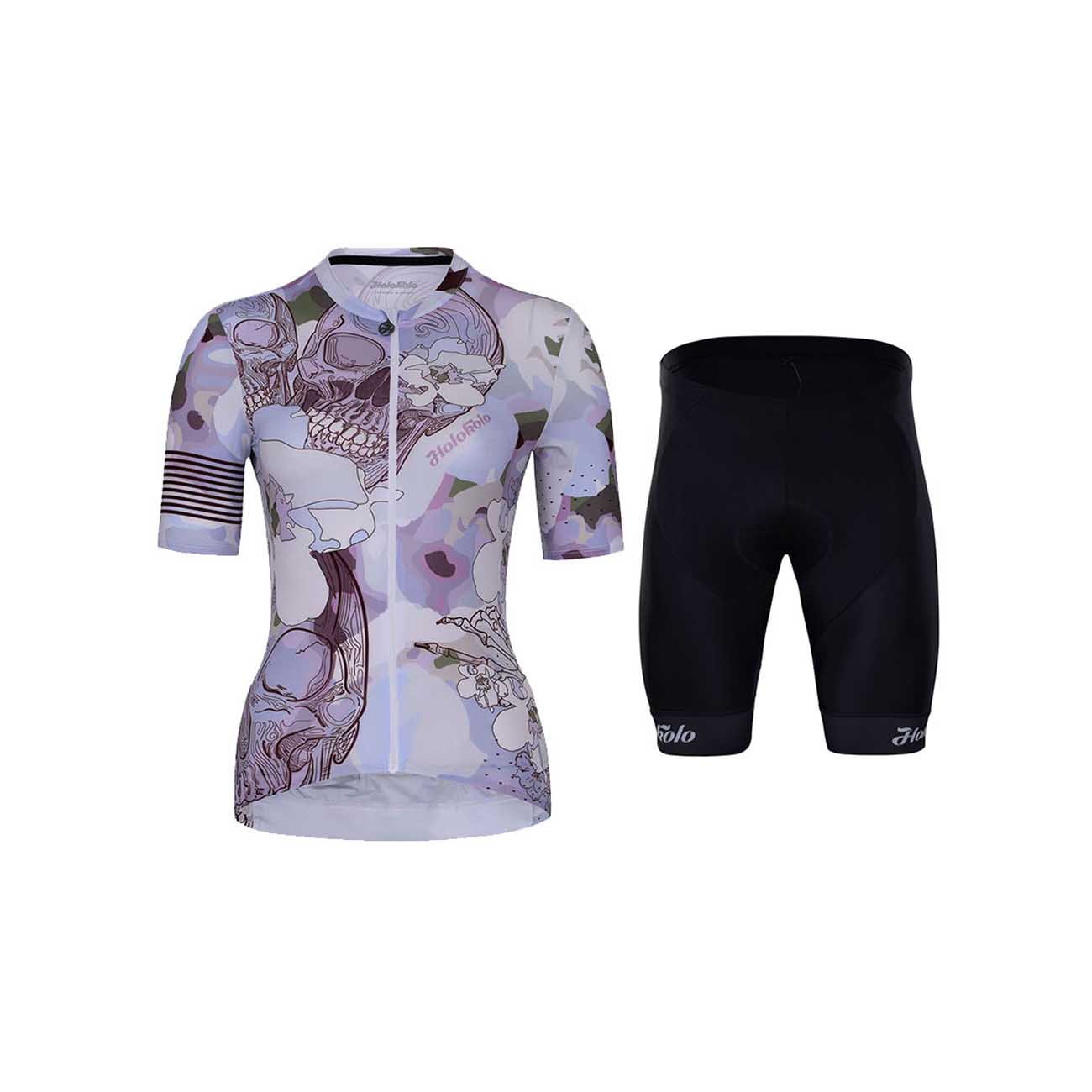
                HOLOKOLO Cyklistický krátky dres a krátke nohavice - CONFIDENT ELITE LADY - čierna/biela/fialová
            