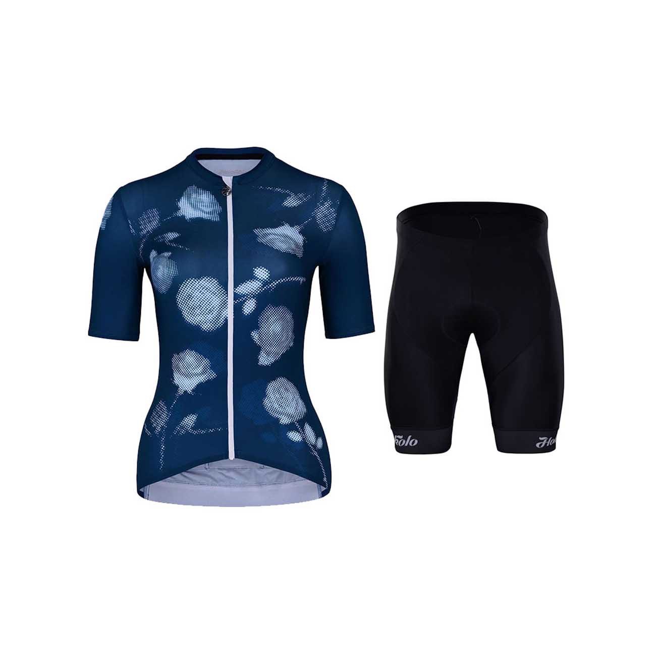 
                HOLOKOLO Cyklistický krátky dres a krátke nohavice - CHARMING ELITE LADY - svetlo modrá/čierna/modrá
            