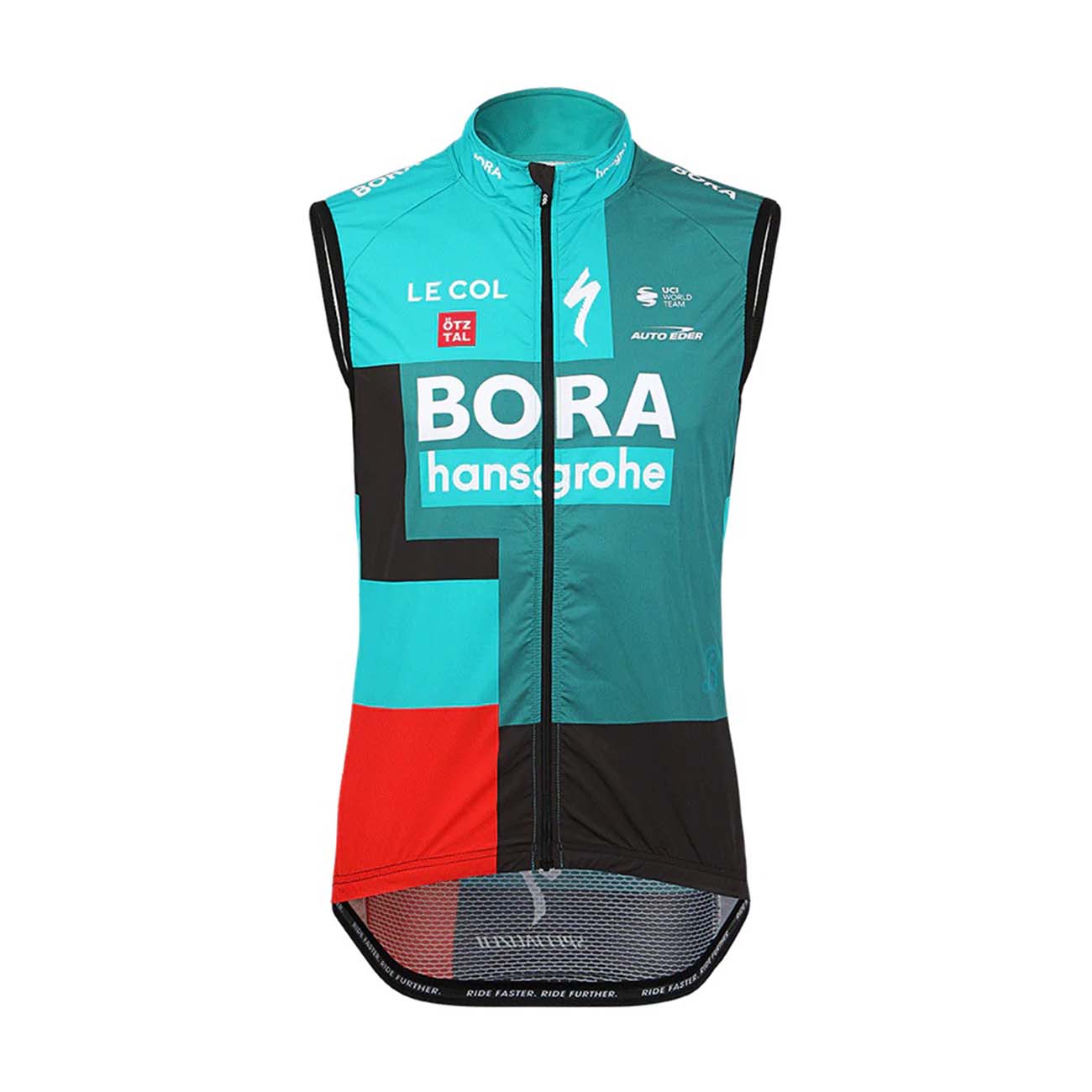 
                LE COL Cyklistická vesta - BORA HANSGROHE 2022 - čierna/zelená/červená 2XL
            