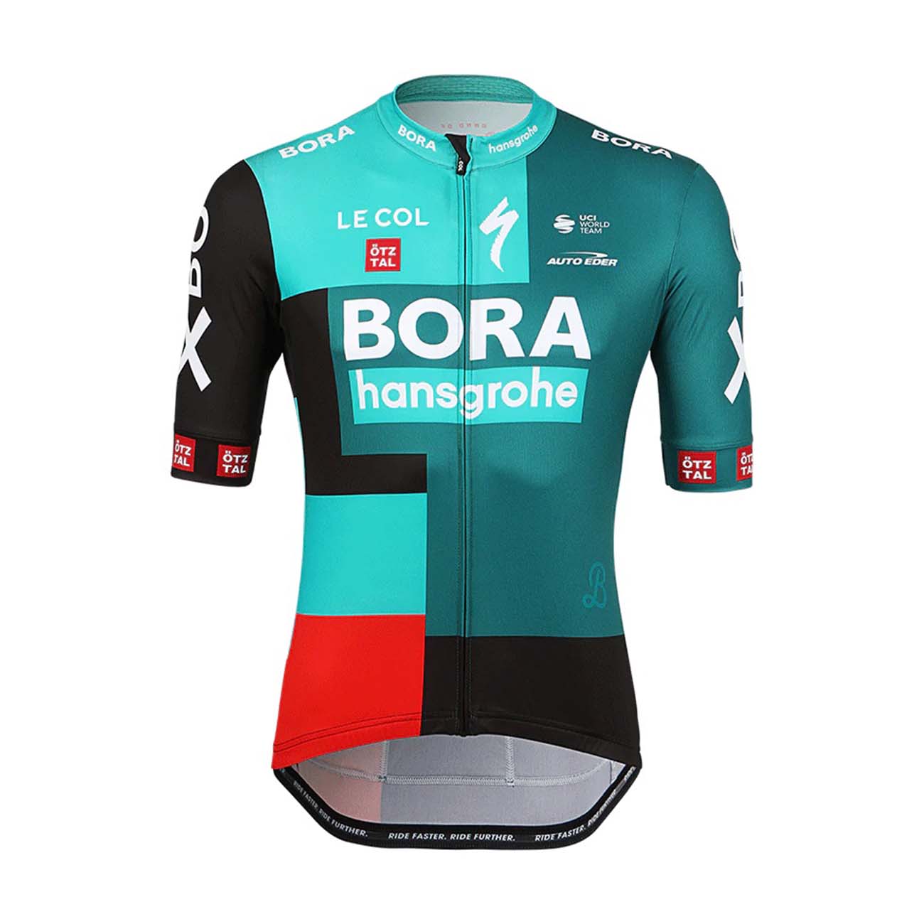 E-shop LE COL Cyklistický dres s krátkym rukávom - BORA HANSGROHE 2022 - čierna/červená/zelená