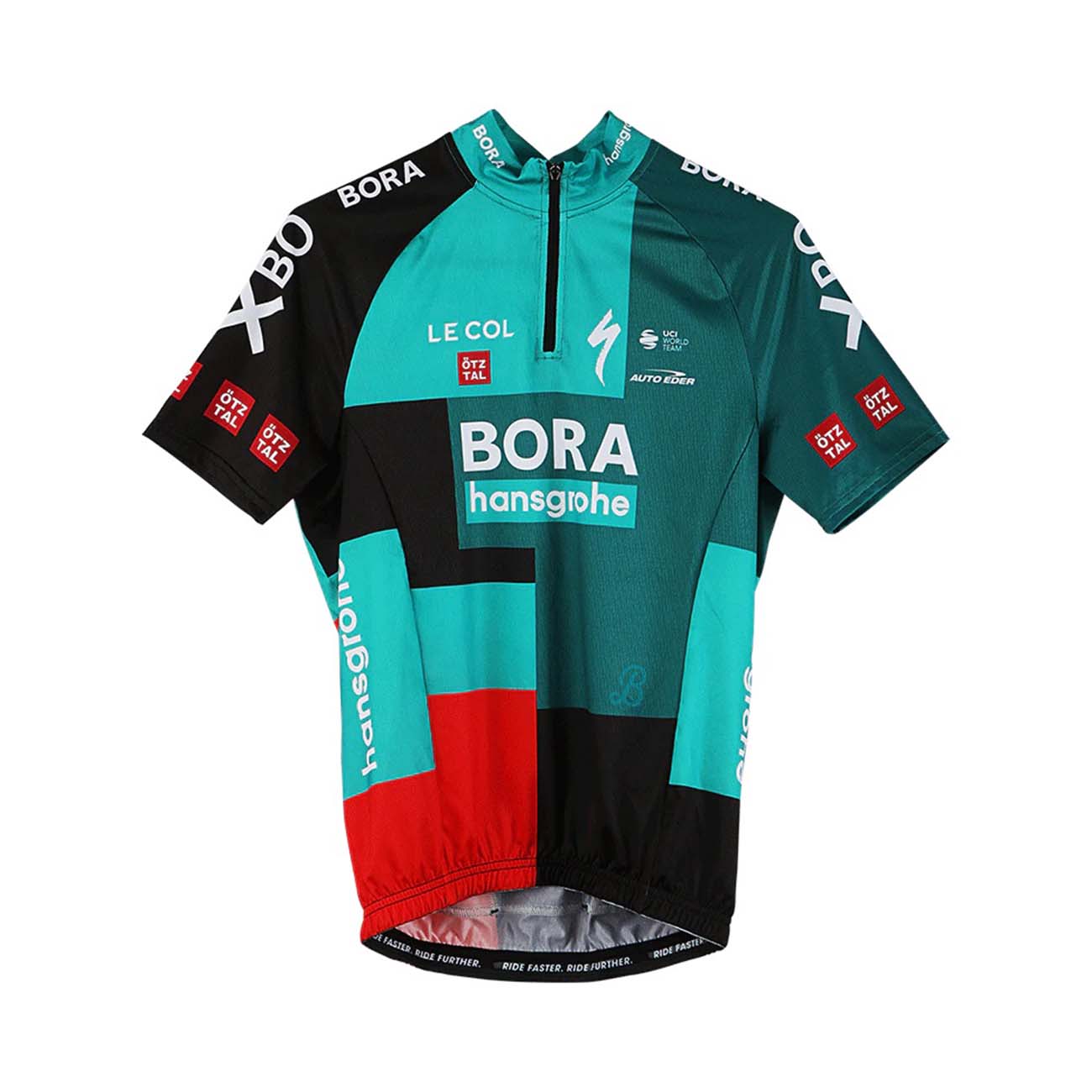 E-shop LE COL Cyklistický dres s krátkym rukávom - BORA HANSGROHE 2022 - šedá/zelená 6-7Y
