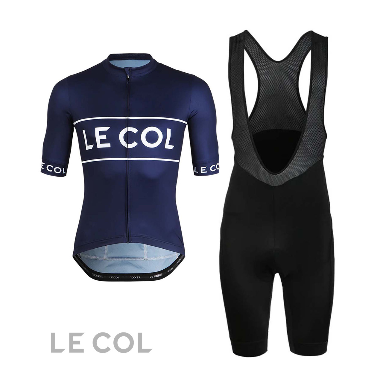 
                LE COL Cyklistický krátky dres a krátke nohavice - SPORT LOGO - modrá/čierna
            