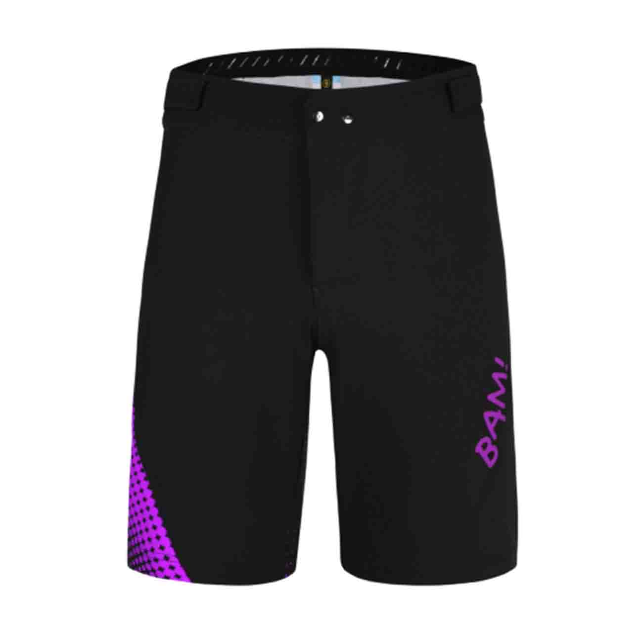 
                MONTON Cyklistické nohavice krátke bez trakov - BAM MTB - čierna/fialová L
            