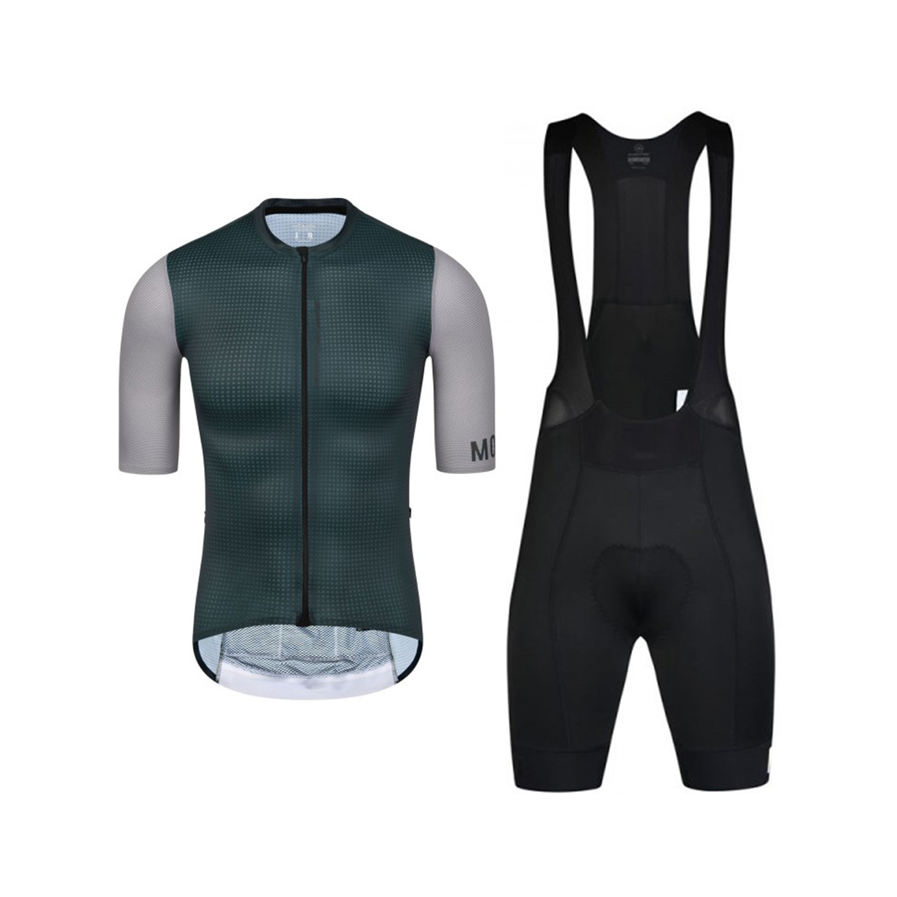 E-shop MONTON Cyklistický krátky dres a krátke nohavice - CHECHEN - zelená/čierna