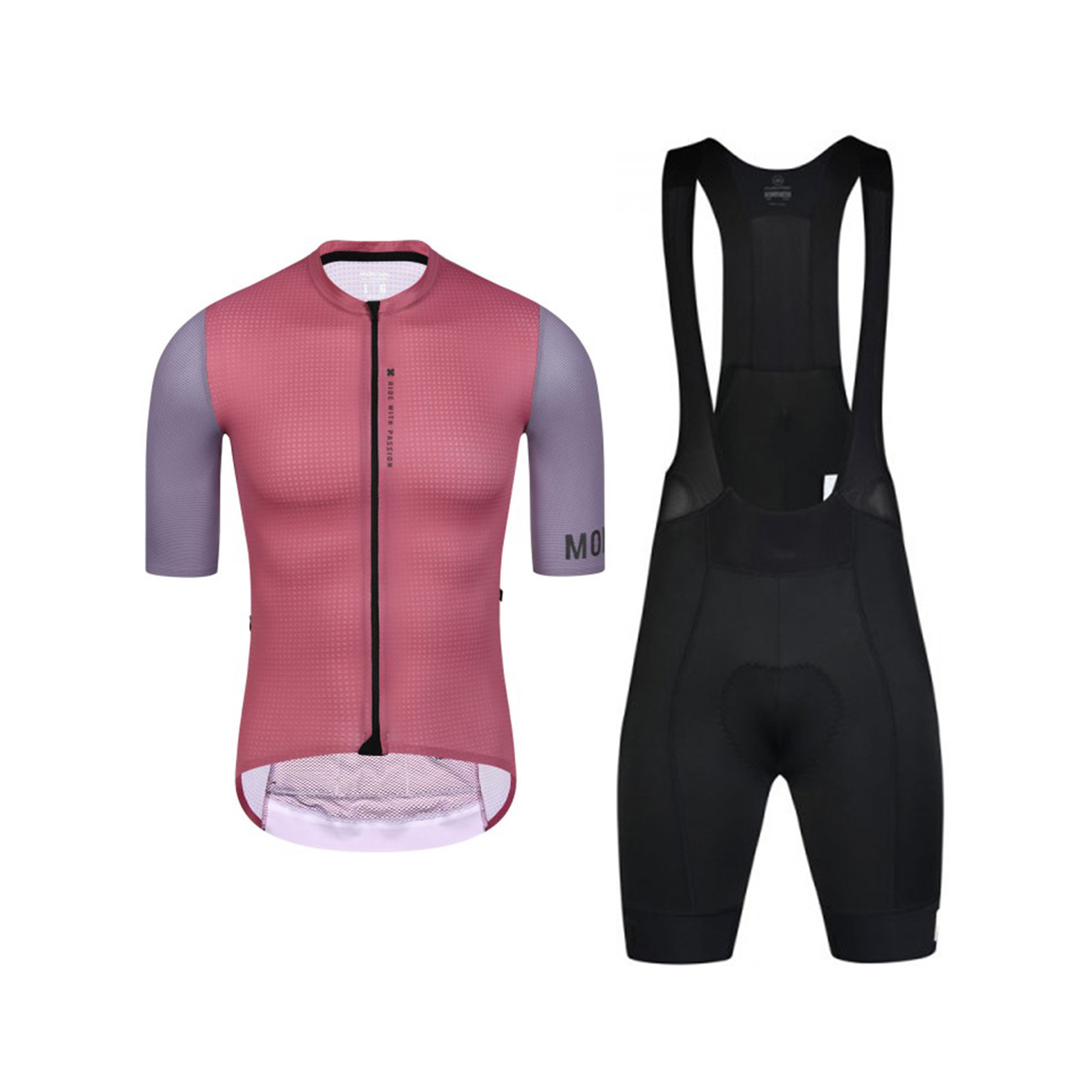 MONTON Cyklistický krátky dres a krátke nohavice - CHECHEN - červená/čierna