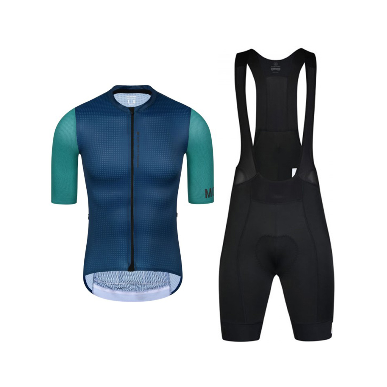 E-shop MONTON Cyklistický krátky dres a krátke nohavice - CHECHEN - čierna/zelená