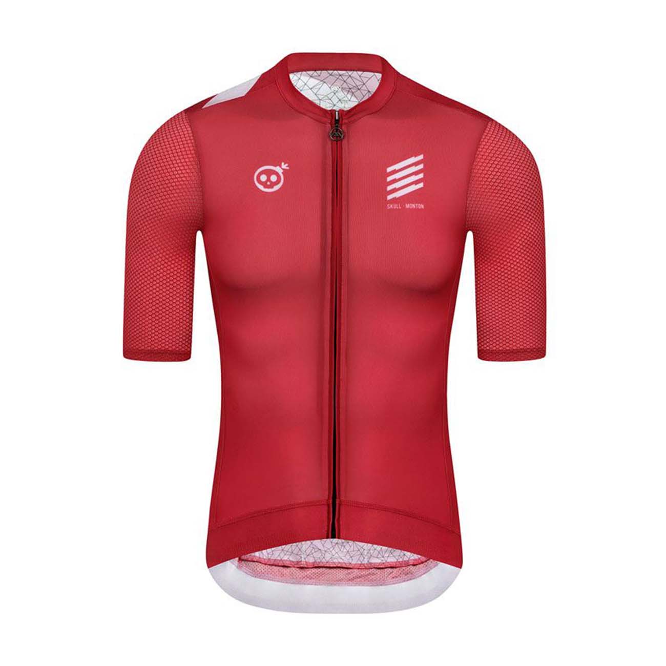 MONTON Cyklistický dres s krátkym rukávom - SKULL III - biela/červená S