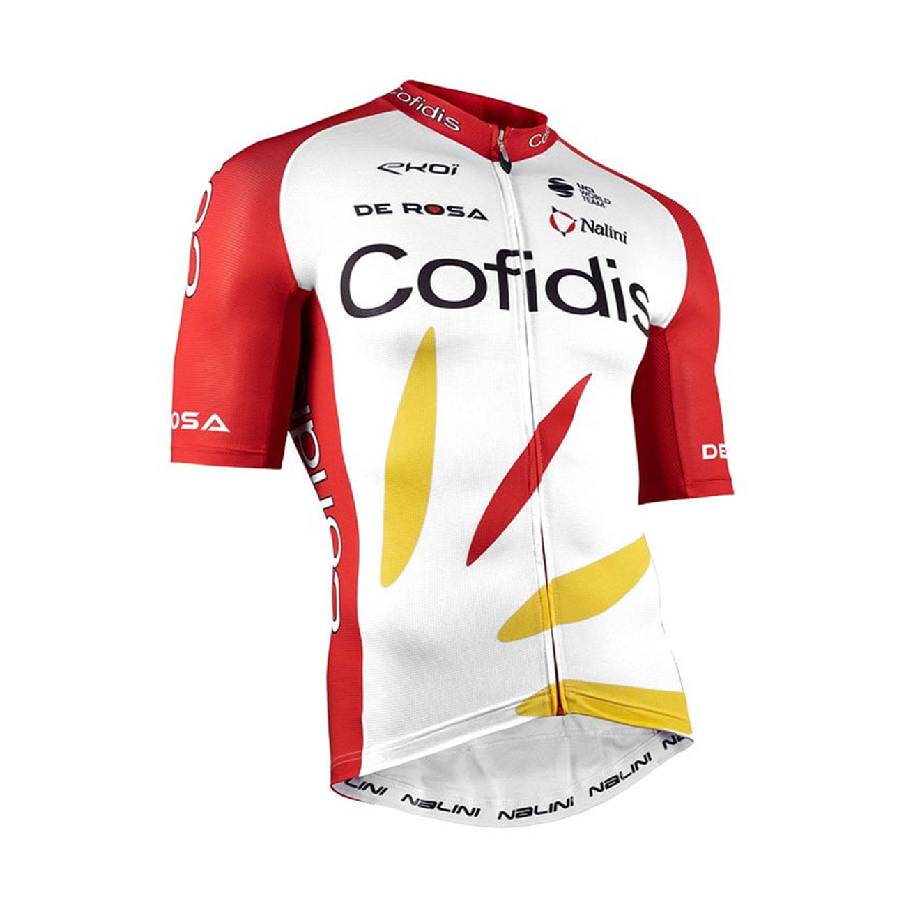 E-shop NALINI Cyklistický dres s krátkym rukávom - COFIDIS 2021 - biela/červená XL