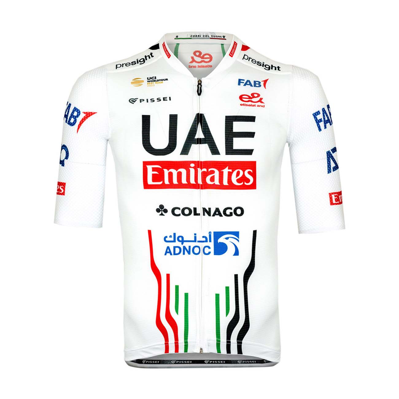 
                PISSEI Cyklistický dres s krátkym rukávom - UAE TEAM EMIRATES OFFICIAL 2024 - biela/červená/čierna
            