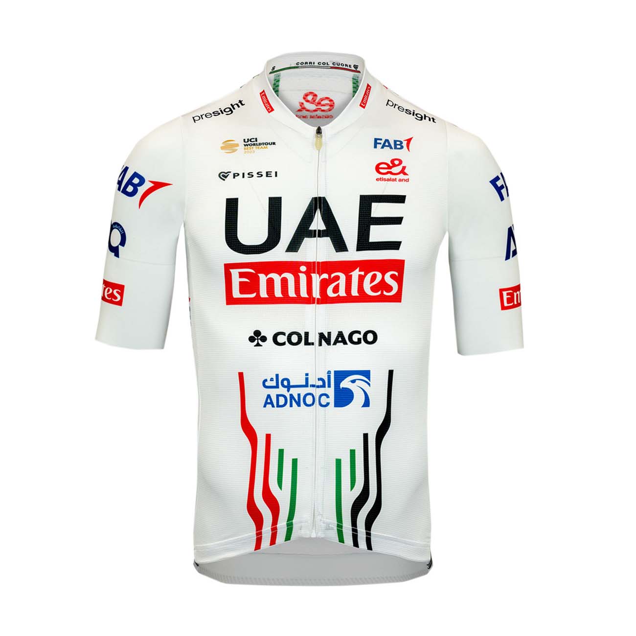 E-shop PISSEI Cyklistický dres s krátkym rukávom - UAE 2023 - biela/čierna/červená L