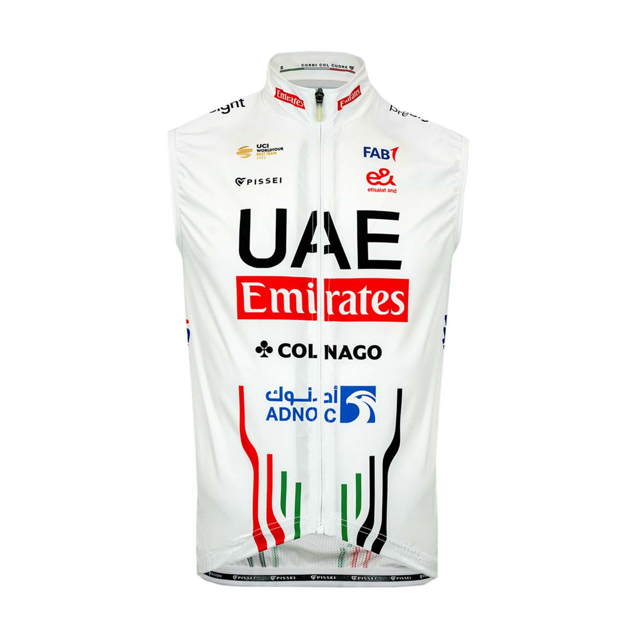 E-shop PISSEI Cyklistická vesta - UAE TEAM EMIRATES 2024 - biela