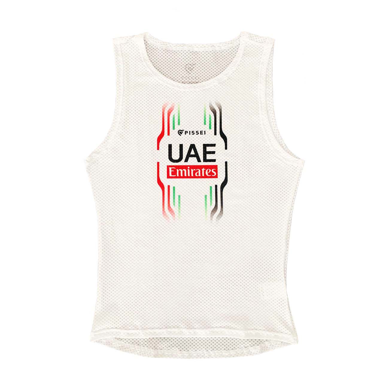 PISSEI Cyklistické tričko bez rukávov - UAE TEAM EMIRATES 2024 - biela L-2XL