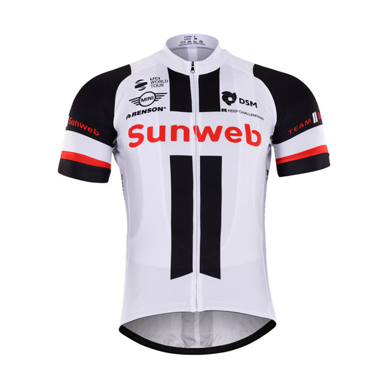 
                BONAVELO Cyklistický dres s krátkym rukávom - SUNWEB 2017 - biela/čierna XS
            