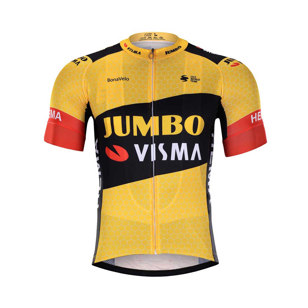 BONAVELO Cyklistický dres s krátkym rukávom - JUMBO-VISMA 2020 - žltá/čierna M