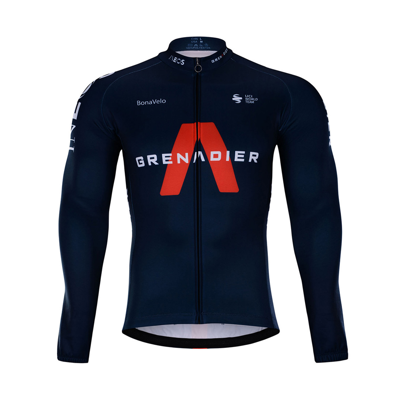 
                BONAVELO Cyklistický dres s dlhým rukávom zimný - INEOS 2021 WINTER - čierna/modrá
            
