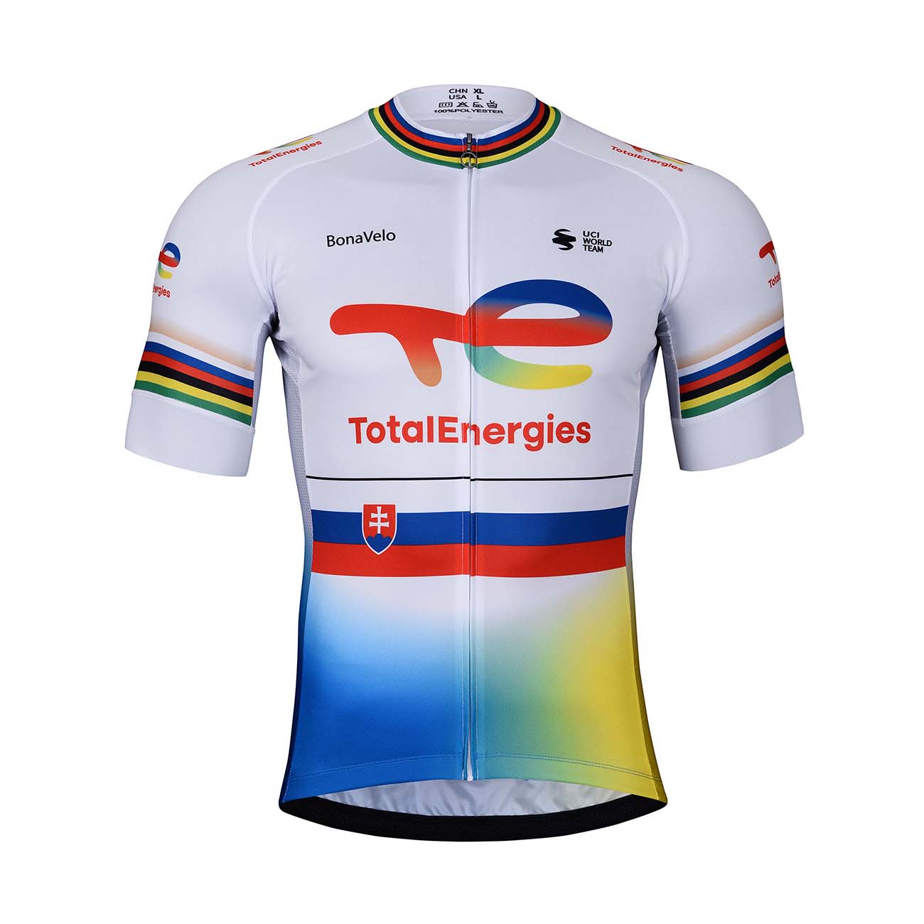 
                BONAVELO Cyklistický dres s krátkym rukávom - TOTAL ENERGIES 2023 - modrá/biela/červená/žltá L
            