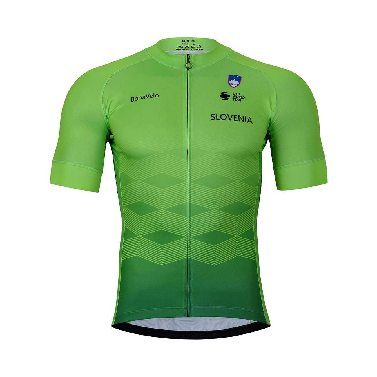 BONAVELO Cyklistický dres s krátkym rukávom - SLOVENIA ll. - zelená